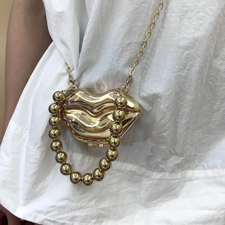2024 New Metal Mini Lipstick Bags for Women High Quality Shoulder Bag Fashion Flower Satche Women's Accessory Bag