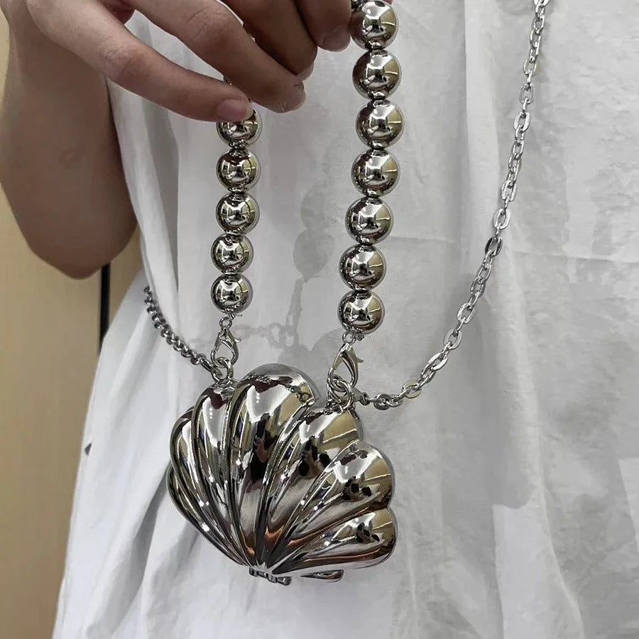2024 New Metal Mini Lipstick Bags for Women High Quality Shoulder Bag Fashion Flower Satche Women's Accessory Bag