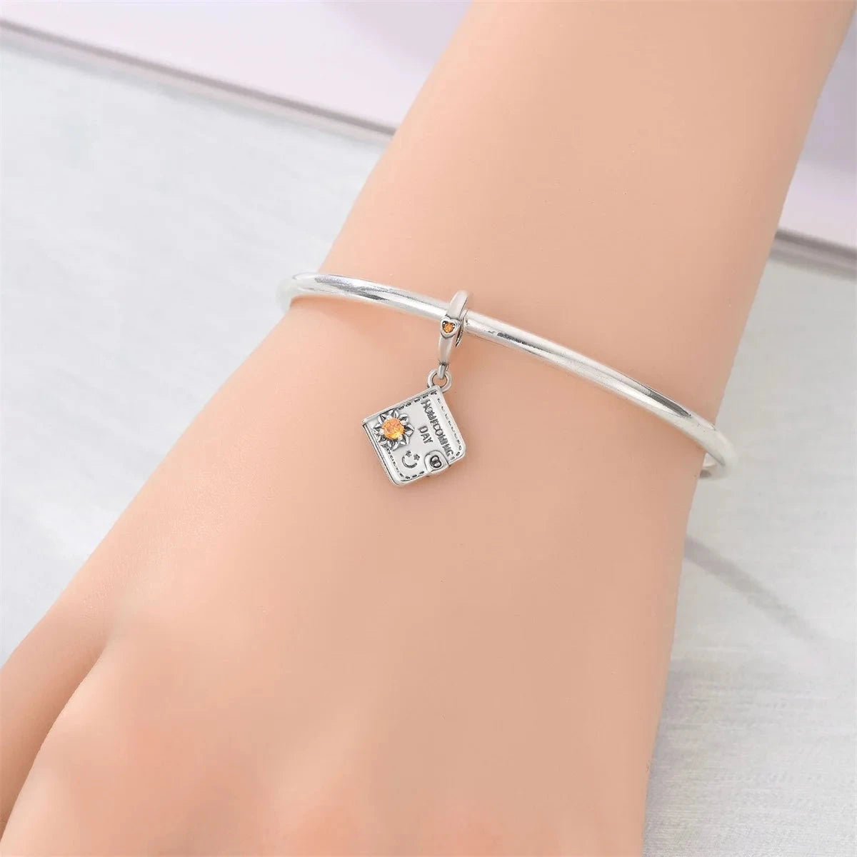 Back To School 925 Sterling Silver Charms Bag Earphone Magic Cube Watch Games Console Bead Pendant Fit Bracelet Necklace Jewelry 99 in 1