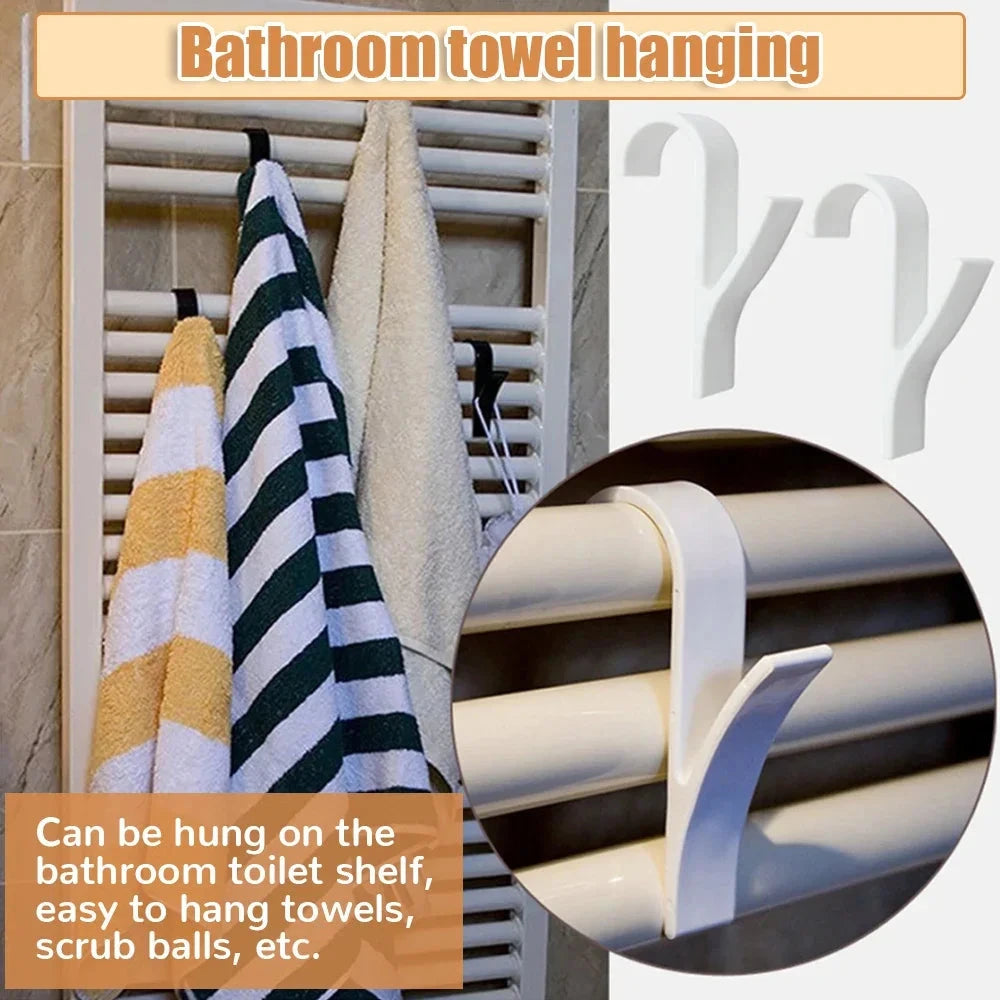 4pcs Hanger for Heated Towel Radiator Rail Bath Hook Holder Clothes Hanger Bathroom Drying Towel Scarf Rack Coat Holders 99 in 1