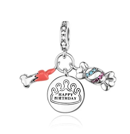 Back To School 925 Sterling Silver Charms Bag Earphone Magic Cube Watch Games Console Bead Pendant Fit Bracelet Necklace Jewelry