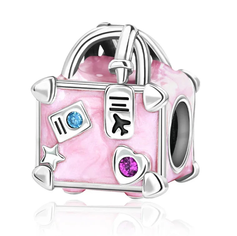 Back To School 925 Sterling Silver Charms Bag Earphone Magic Cube Watch Games Console Bead Pendant Fit Bracelet Necklace Jewelry