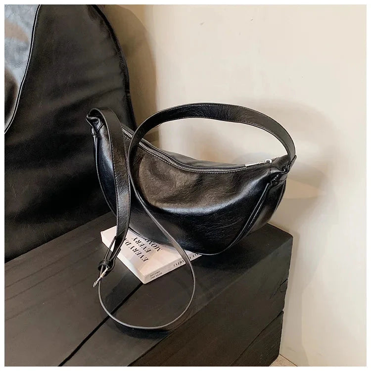 Women Small Crossbody Bag Leather PU Crescent Bag Casual Shoulder Dumpling Сумка Versatile Half Moon Bag Girl Stylish Purse 2024 99 in 1