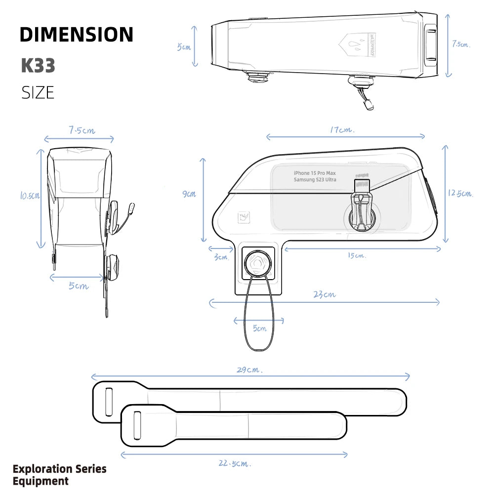 Rhinowalk-Waterproof Top Tube Bag, Bicycle Front Frame Bag, Seamless Welding Process, Suitable for Mountain Bike, Road Bike