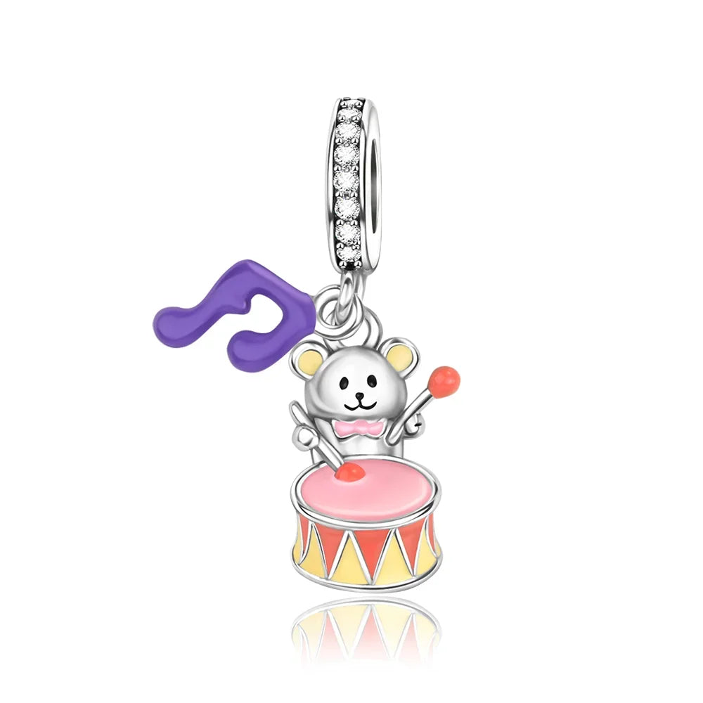 Back To School 925 Sterling Silver Charms Bag Earphone Magic Cube Watch Games Console Bead Pendant Fit Bracelet Necklace Jewelry