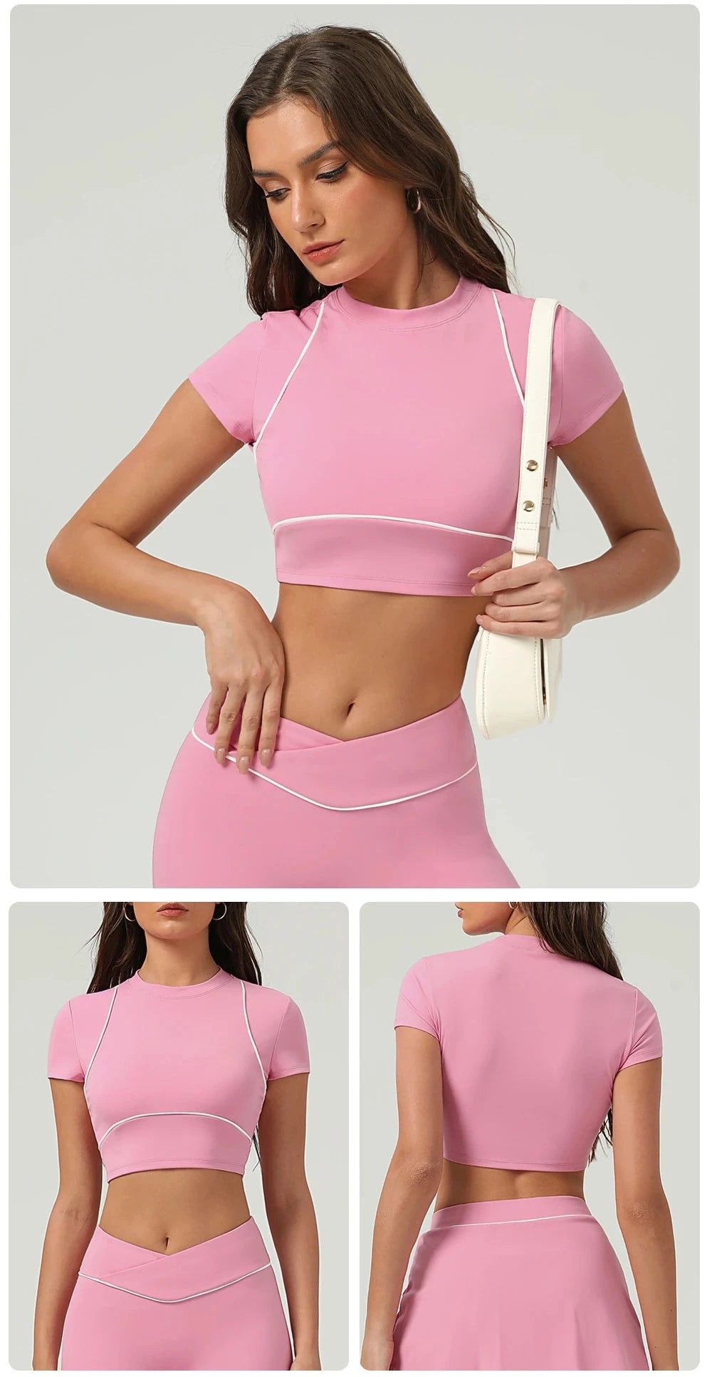 Yoga Top Sport T Shirts Women Fitness Clothes Workout Short-sleeved Crop Top Gym Running Active Wear Push Up Sport Top 99 in 1