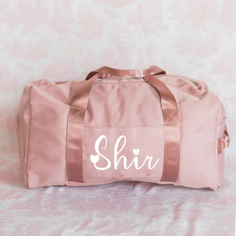 Personalized Duffle Bag with Name Birthday Gift for Her Wedding Gift for Bridal Party Gifts Large Weekender/Gym Bags