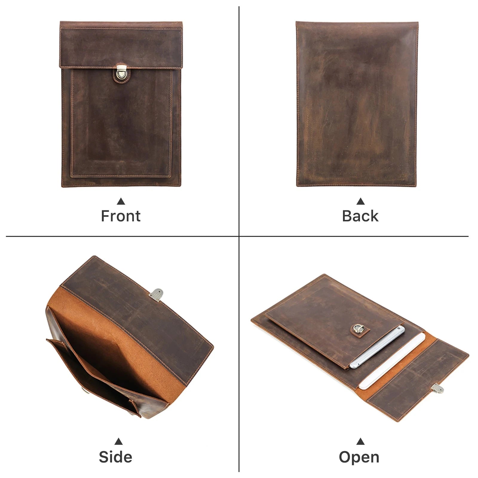 Genuine Leather Laptop Case For Macbook Pro Air 13 14 15 16 Inch Sleeve Case For iPad 10.5 11 12.9 Inch Notebook Cover Carry Bag 99 in 1