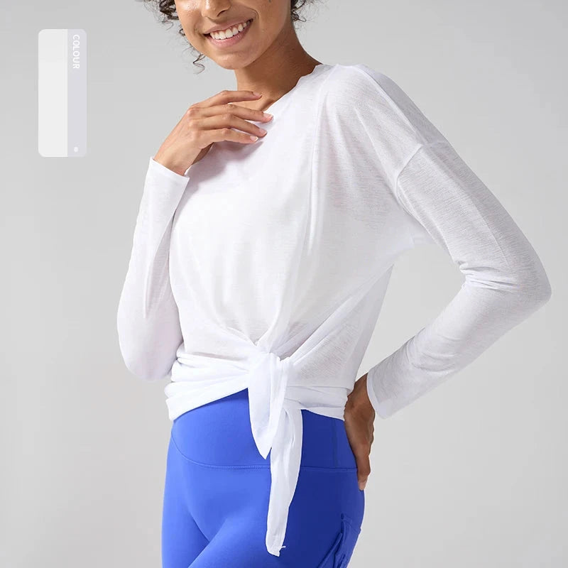 Gym Sports Tops Workout T-shirts Women Yoga Clothing Running Loose Slim Quick Dry Training Long Sleeve Blouse Fitness Tops👚 99 in 1