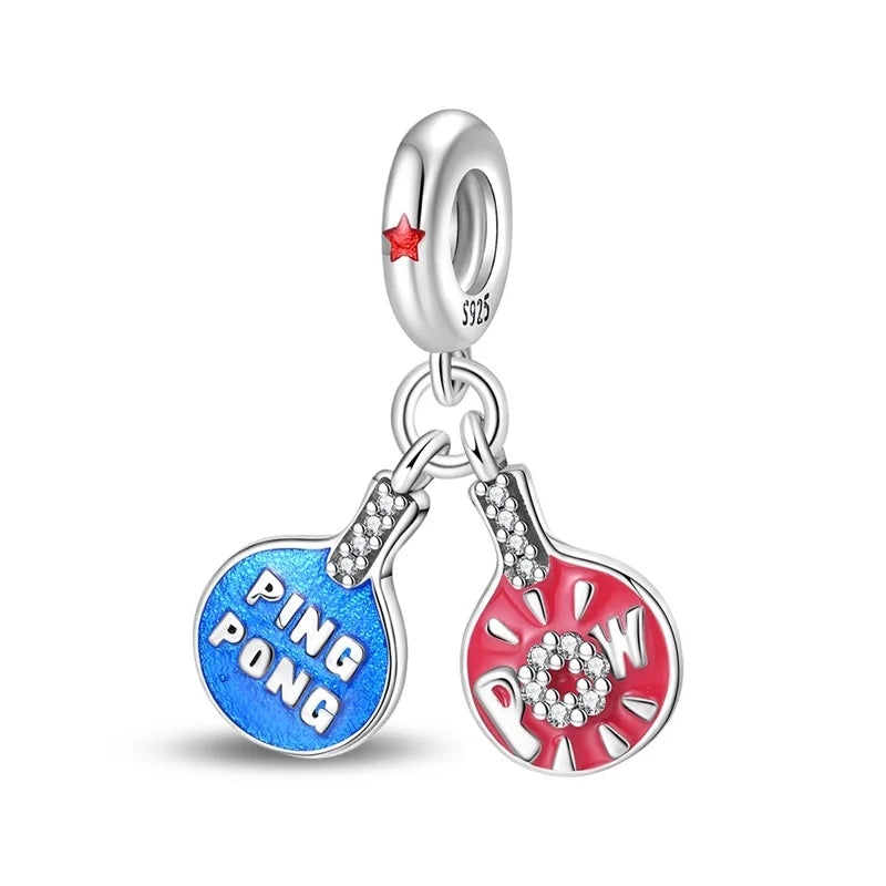 Back To School 925 Sterling Silver Charms Bag Earphone Magic Cube Watch Games Console Bead Pendant Fit Bracelet Necklace Jewelry