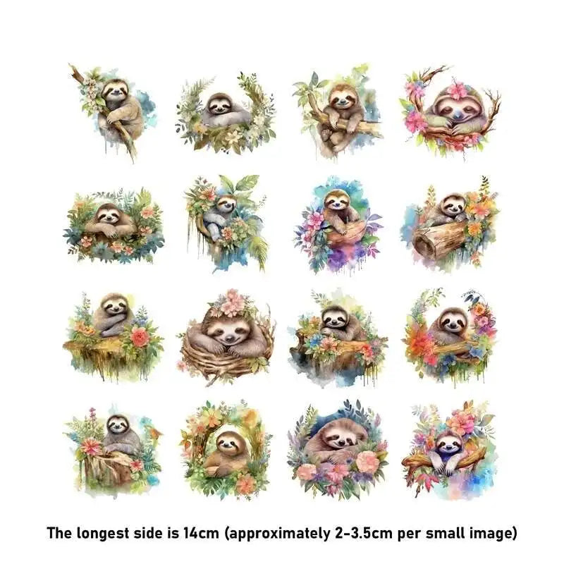 14cm black cat sloth heat transfer Hot stamping iron printing vinyl stickers T-shirt stickers DIYToy doll clothing decoration