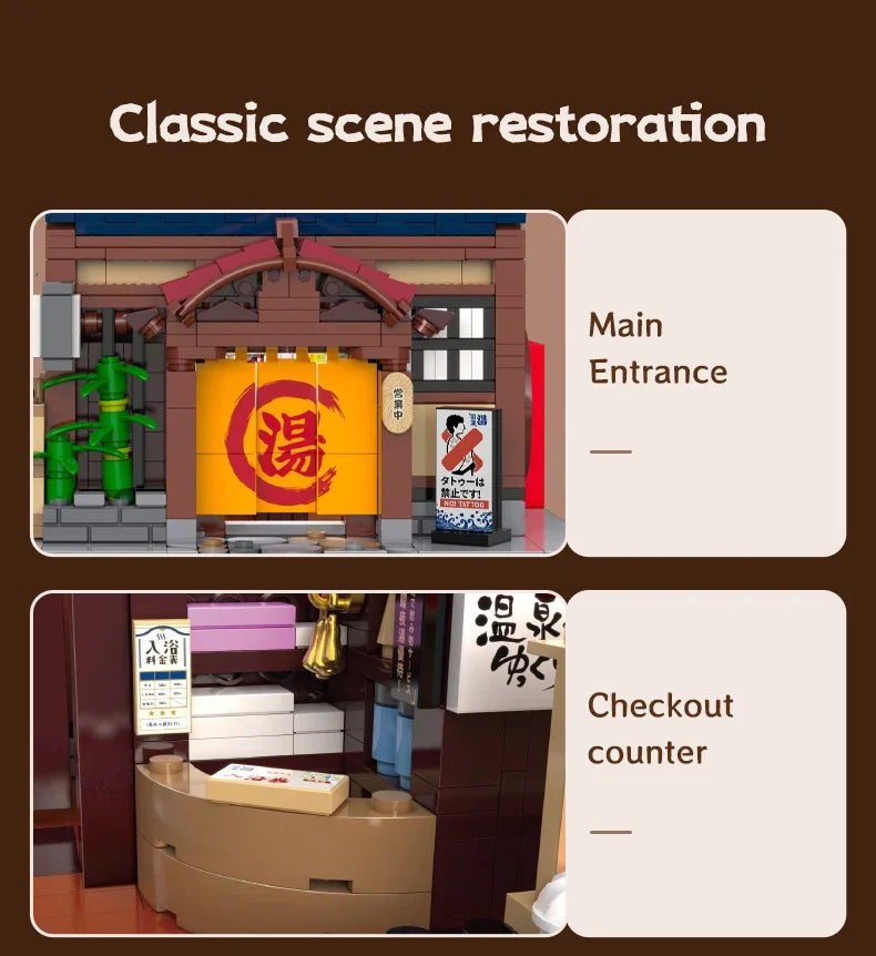 Cada MOC Japanese City Street View Yakitori Style Izakaya Building Blocks Yakitoriya House Children Toy for Gifts