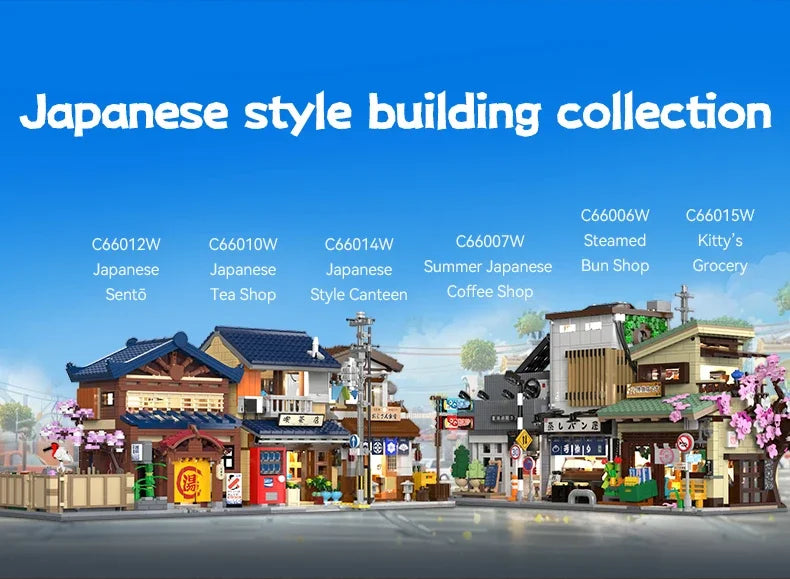 Cada MOC Japanese City Street View Yakitori Style Izakaya Building Blocks Yakitoriya House Children Toy for Gifts