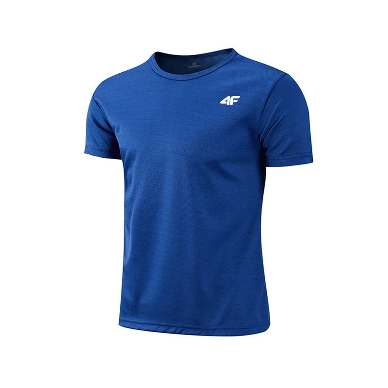 Men's Summer Exercise Trainning T-shirt High Quality Breathable Quick Dry Short Sleeved Top Marathon Gym Fitness Basketball Tees 99 in 1