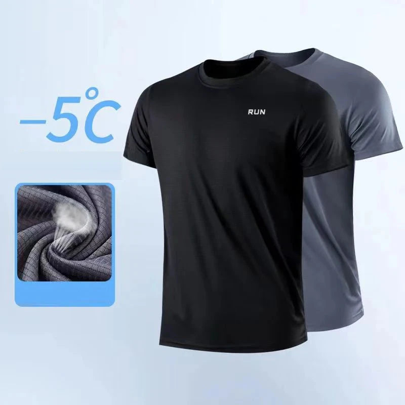 Men's Quick Dry Short Sleeve Gym Running Moisture Wicking Round Neck T-Shirt Training Exercise Gym Sport Shirt Tops Lightweight 99 in 1