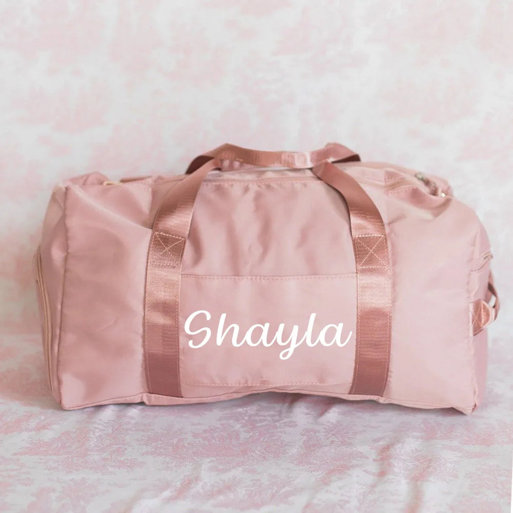 Personalized Duffle Bag with Name Birthday Gift for Her Wedding Gift for Bridal Party Gifts Large Weekender/Gym Bags