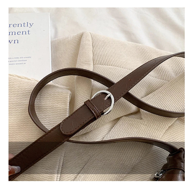 Women Small Crossbody Bag Leather PU Crescent Bag Casual Shoulder Dumpling Сумка Versatile Half Moon Bag Girl Stylish Purse 2024