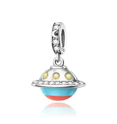 Back To School 925 Sterling Silver Charms Bag Earphone Magic Cube Watch Games Console Bead Pendant Fit Bracelet Necklace Jewelry