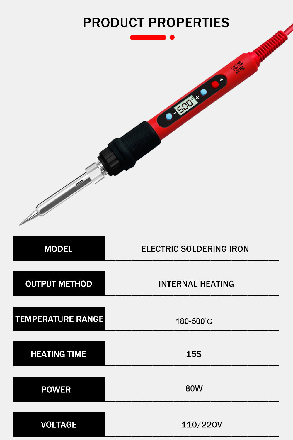 Digital Soldering Iron Set Kit 80W with ON/OFF Switch Adjustable Temperature LCD Welding Tools Ceramic Heater Soldering Tips