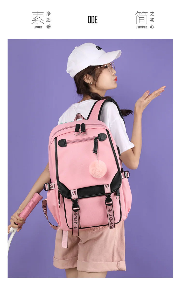 Demone Hunter Backpack for Kid Girl Back School Gift School Bag Y2K Cute Anime Print Woman Travel Casual Large Capacity Rucksack