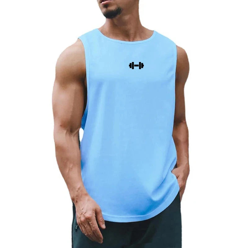 Summer Men's Gym Tank Top Fitness Training Clothing Quick-drying Loose Bodybuilding Sleeveless Shirt Men Fashion Basketball Vest 99 in 1