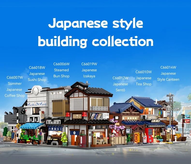 Cada MOC Japanese City Street View Yakitori Style Izakaya Building Blocks Yakitoriya House Children Toy for Gifts