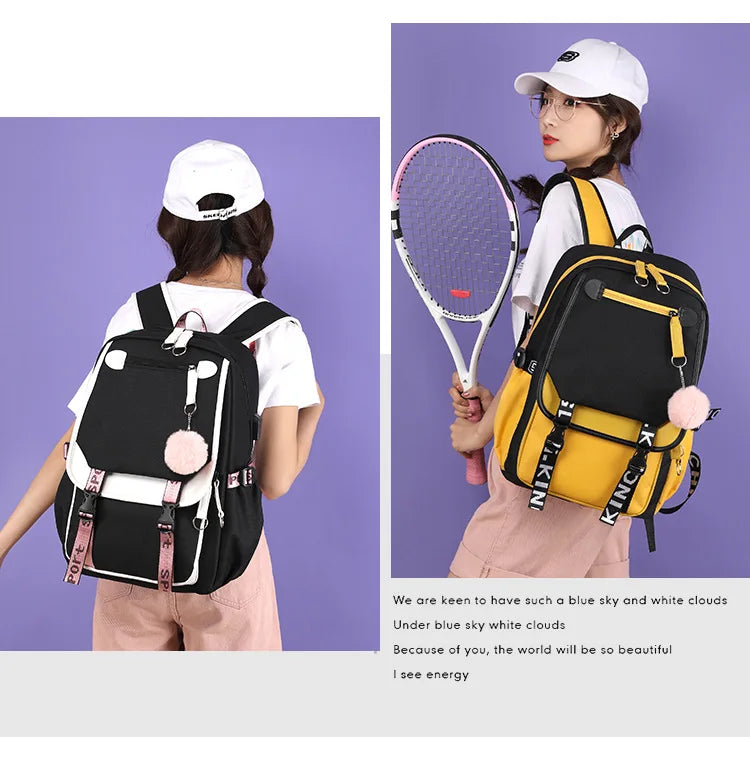 Demone Hunter Backpack for Kid Girl Back School Gift School Bag Y2K Cute Anime Print Woman Travel Casual Large Capacity Rucksack