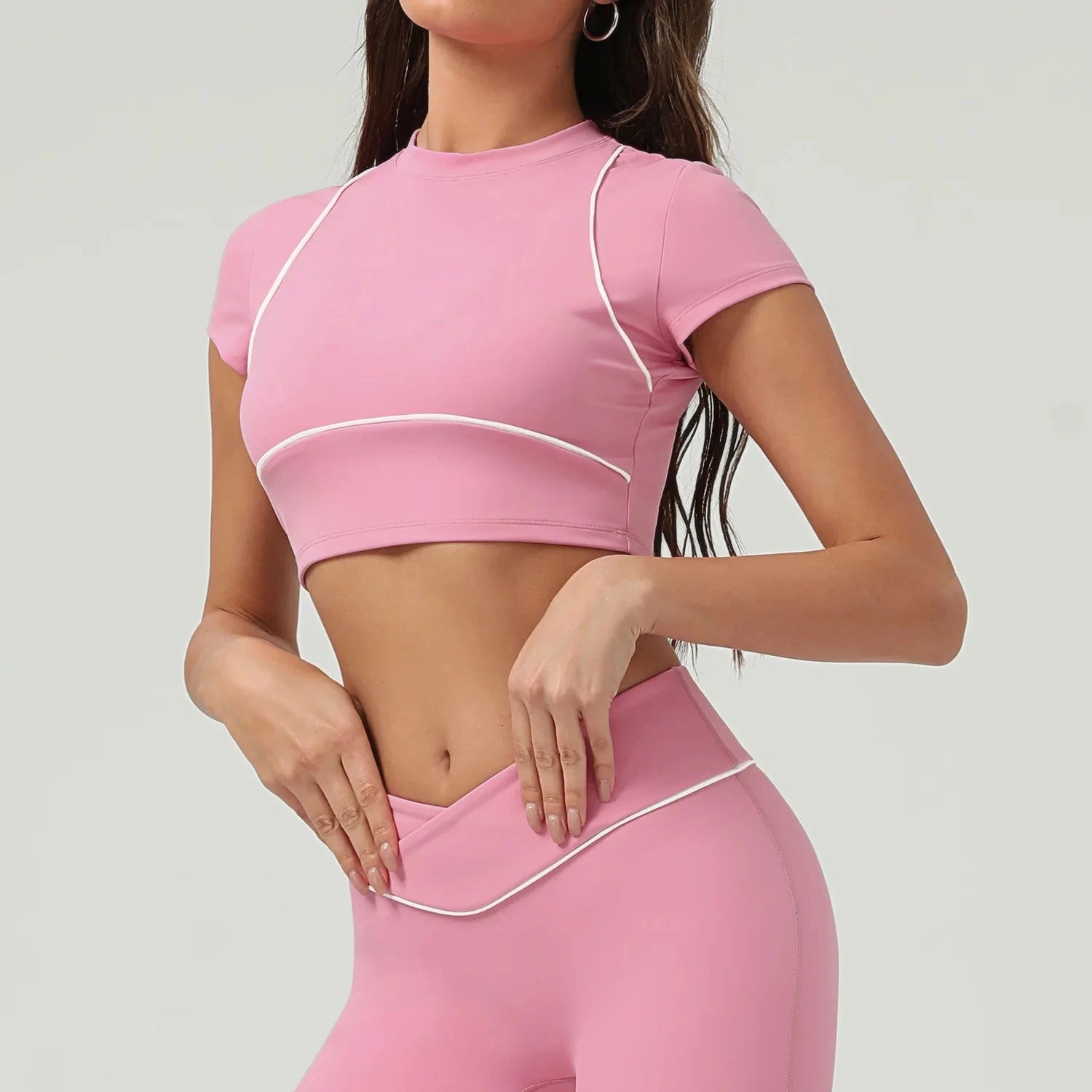 Yoga Top Sport T Shirts Women Fitness Clothes Workout Short-sleeved Crop Top Gym Running Active Wear Push Up Sport Top 99 in 1