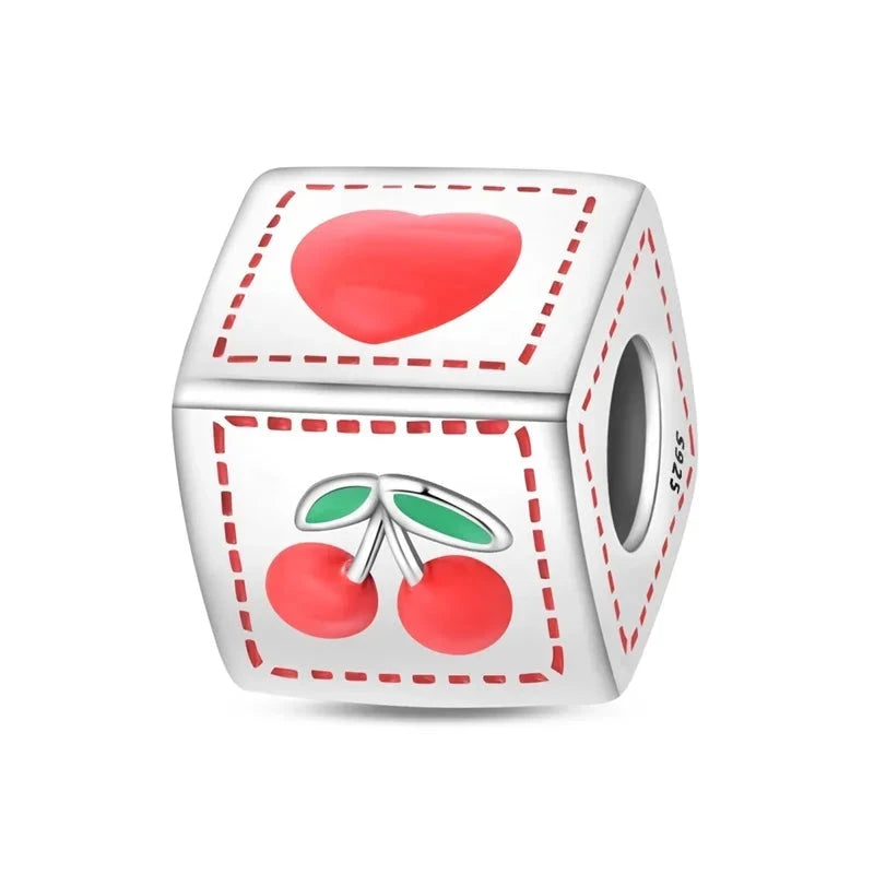 Back To School 925 Sterling Silver Charms Bag Earphone Magic Cube Watch Games Console Bead Pendant Fit Bracelet Necklace Jewelry 99 in 1