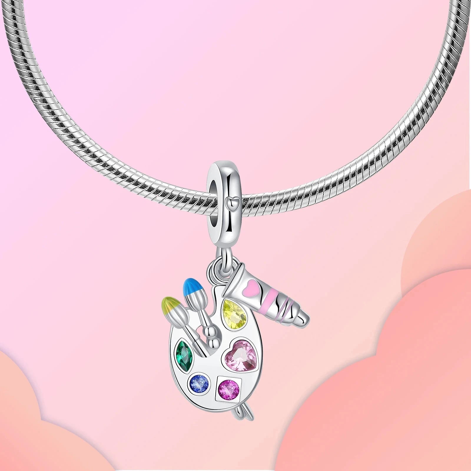 Back To School 925 Sterling Silver Charms Bag Earphone Magic Cube Watch Games Console Bead Pendant Fit Bracelet Necklace Jewelry 99 in 1