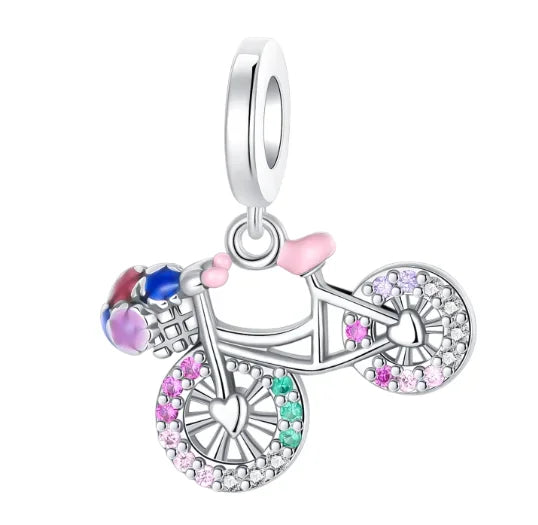 Back To School 925 Sterling Silver Charms Bag Earphone Magic Cube Watch Games Console Bead Pendant Fit Bracelet Necklace Jewelry