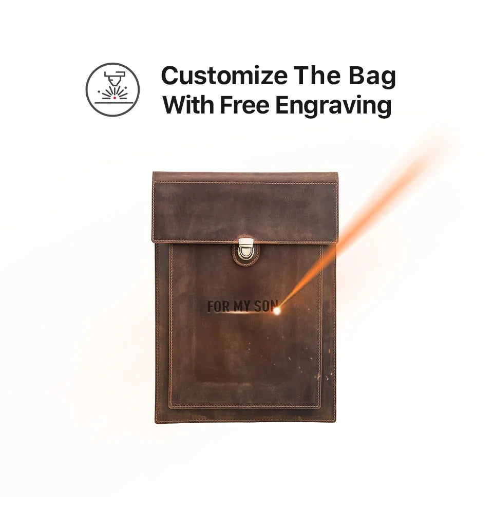 Genuine Leather Laptop Case For Macbook Pro Air 13 14 15 16 Inch Sleeve Case For iPad 10.5 11 12.9 Inch Notebook Cover Carry Bag 99 in 1