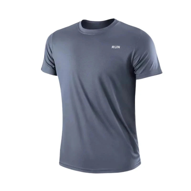 Men's Quick Dry Short Sleeve Gym Running Moisture Wicking Round Neck T-Shirt Training Exercise Gym Sport Shirt Tops Lightweight 99 in 1