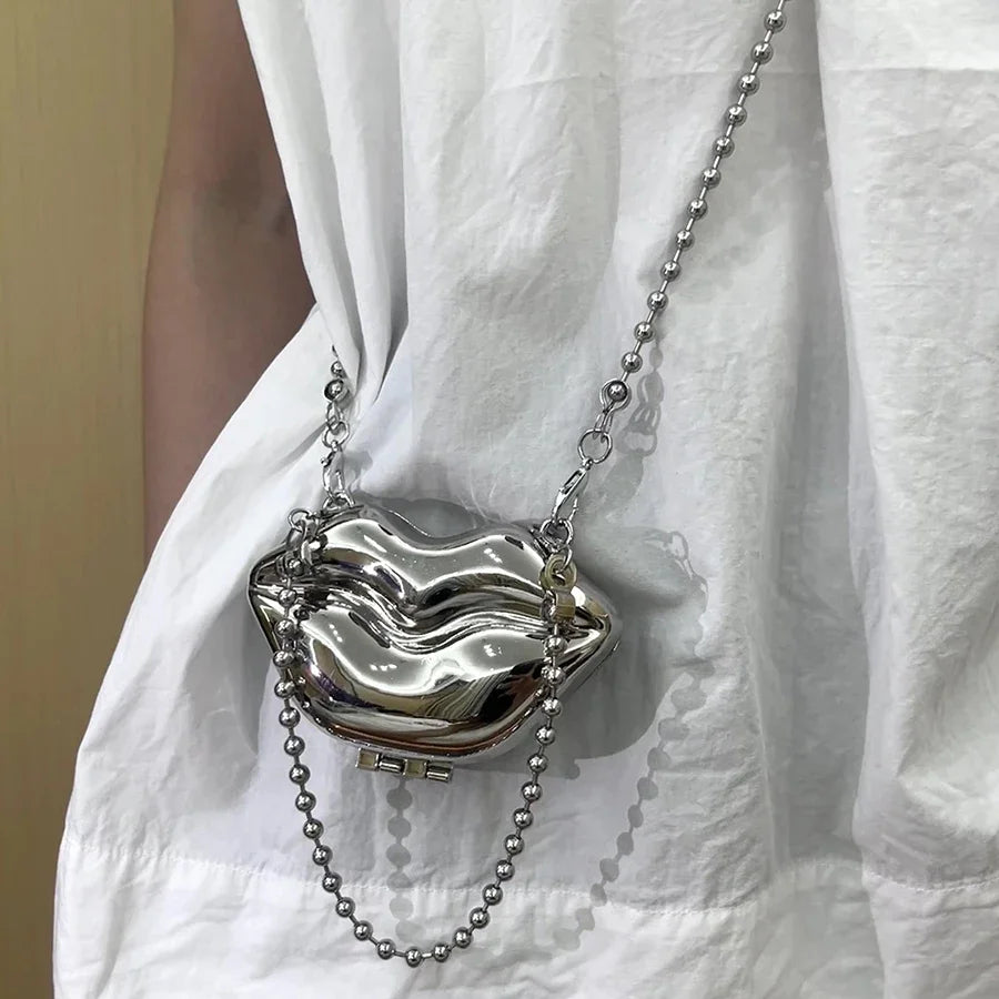 2024 New Metal Mini Lipstick Bags for Women High Quality Shoulder Bag Fashion Flower Satche Women's Accessory Bag