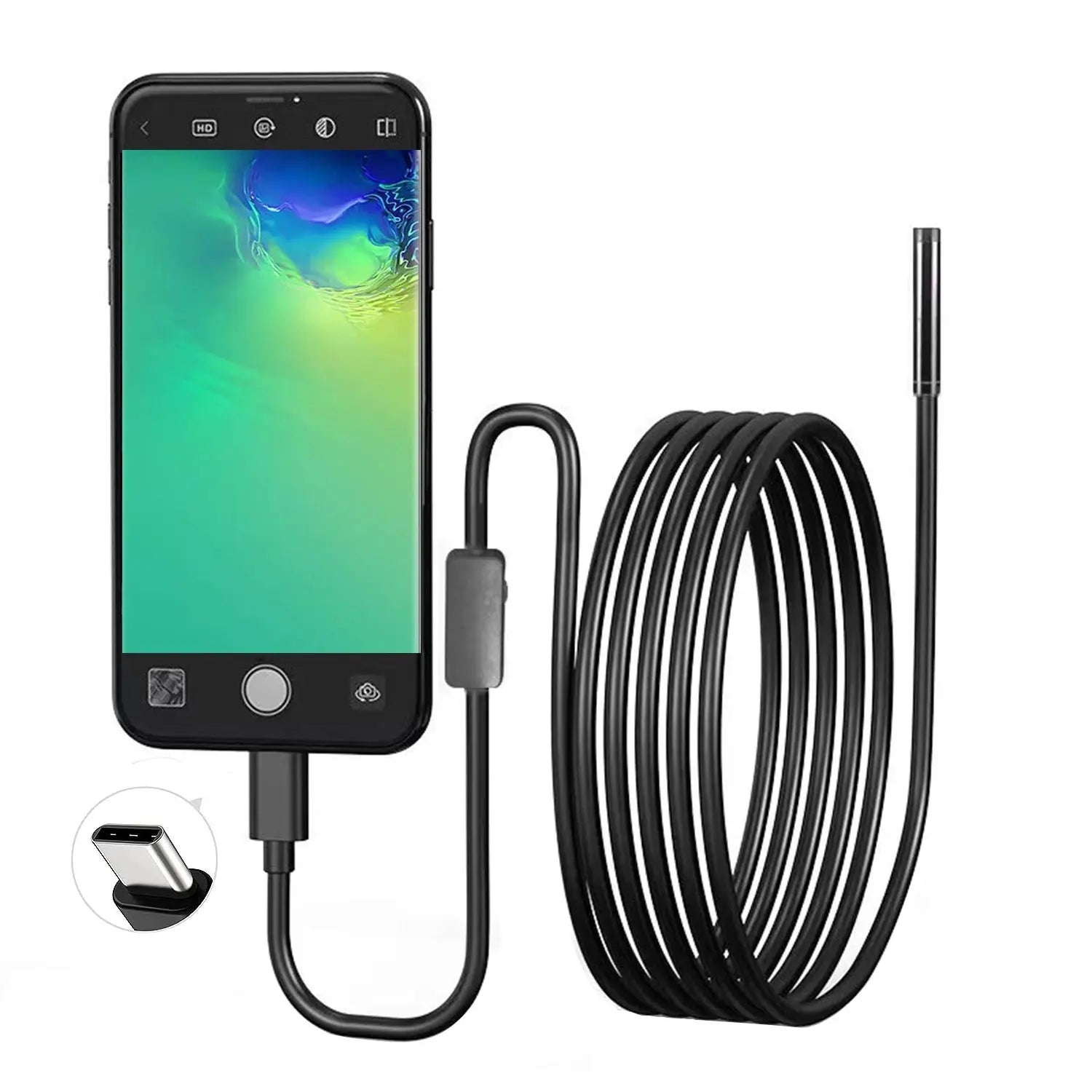 USB Endoscope for OTG Android Phone 5.5mm Borescope Inspection Snake Camera IP67 Waterproof with 6 LED Lights For Type C 99 in 1