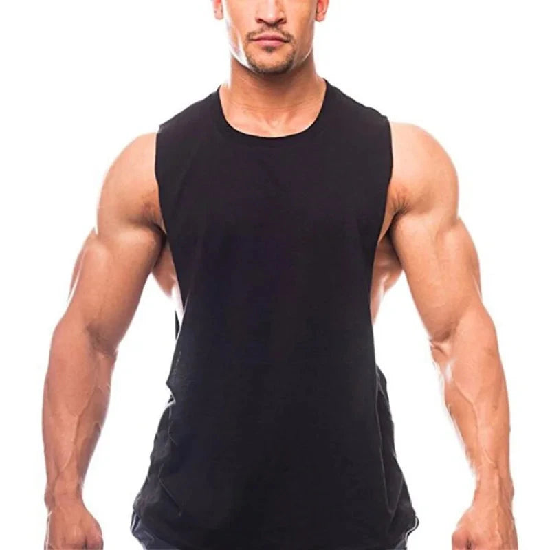 Gym Fitness Workout Running Tank Tops Summer Casual Cotton Breathable Sleeveless Vests Mens Bodybuilding Muscle Sport T-shirts 99 in 1