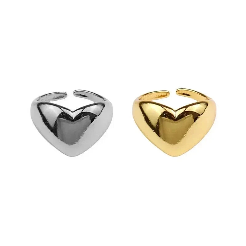 Simple Smooth Metal Heart Ring for Women Men Trendy Elegant Party Jewelry Gifts 99 in 1