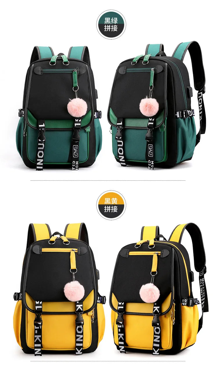Demone Hunter Backpack for Kid Girl Back School Gift School Bag Y2K Cute Anime Print Woman Travel Casual Large Capacity Rucksack