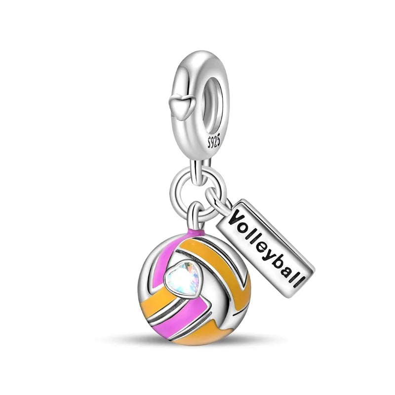 Back To School 925 Sterling Silver Charms Bag Earphone Magic Cube Watch Games Console Bead Pendant Fit Bracelet Necklace Jewelry