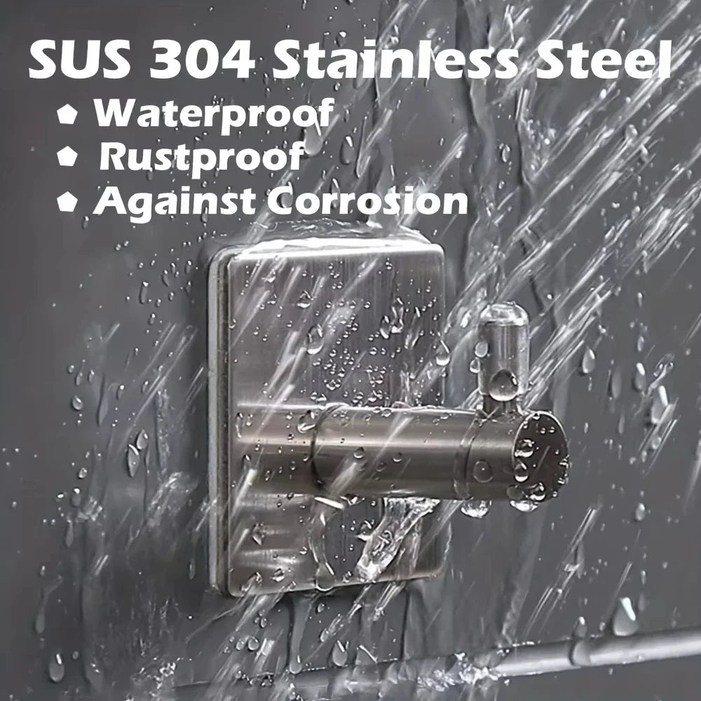 4 pieces of 304 stainless steel wall hooks for home jackets, robes, bathroom organization accessories
