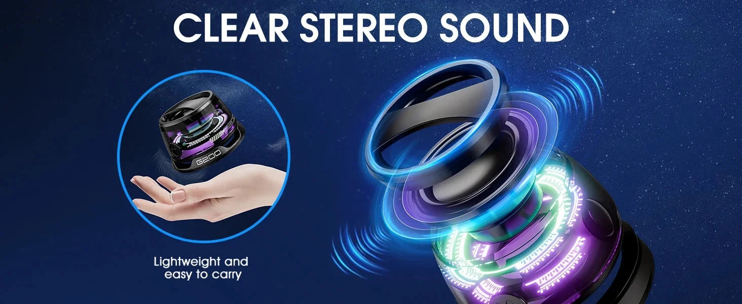 Outdoor Magnetic Bluetooth Speaker Wireless Portable Mini Travel Stereo Speaker with RGB Color Light and Phone Holder for Ios 99 in 1