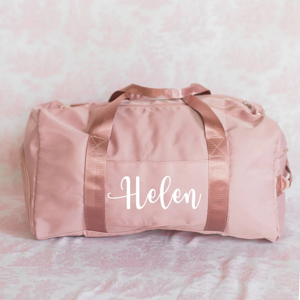 Personalized Duffle Bag with Name Birthday Gift for Her Wedding Gift for Bridal Party Gifts Large Weekender/Gym Bags