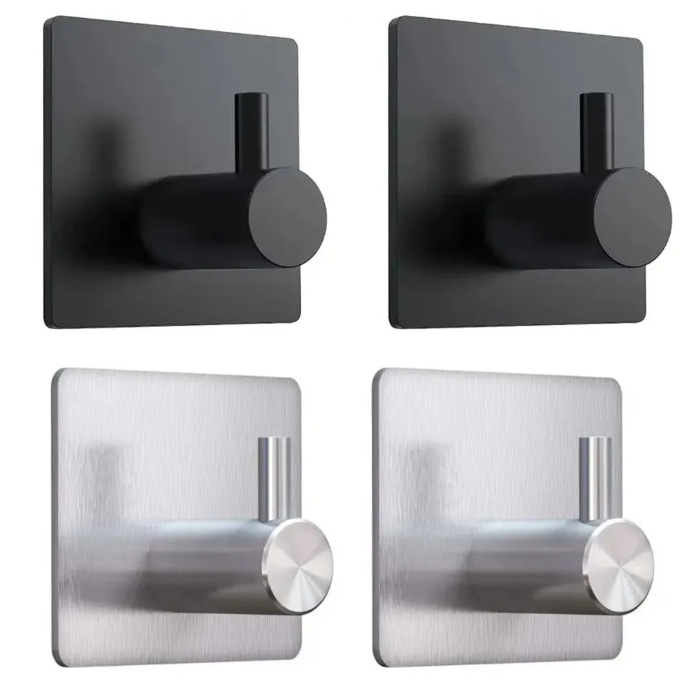 4 pieces of 304 stainless steel wall hooks for home jackets, robes, bathroom organization accessories