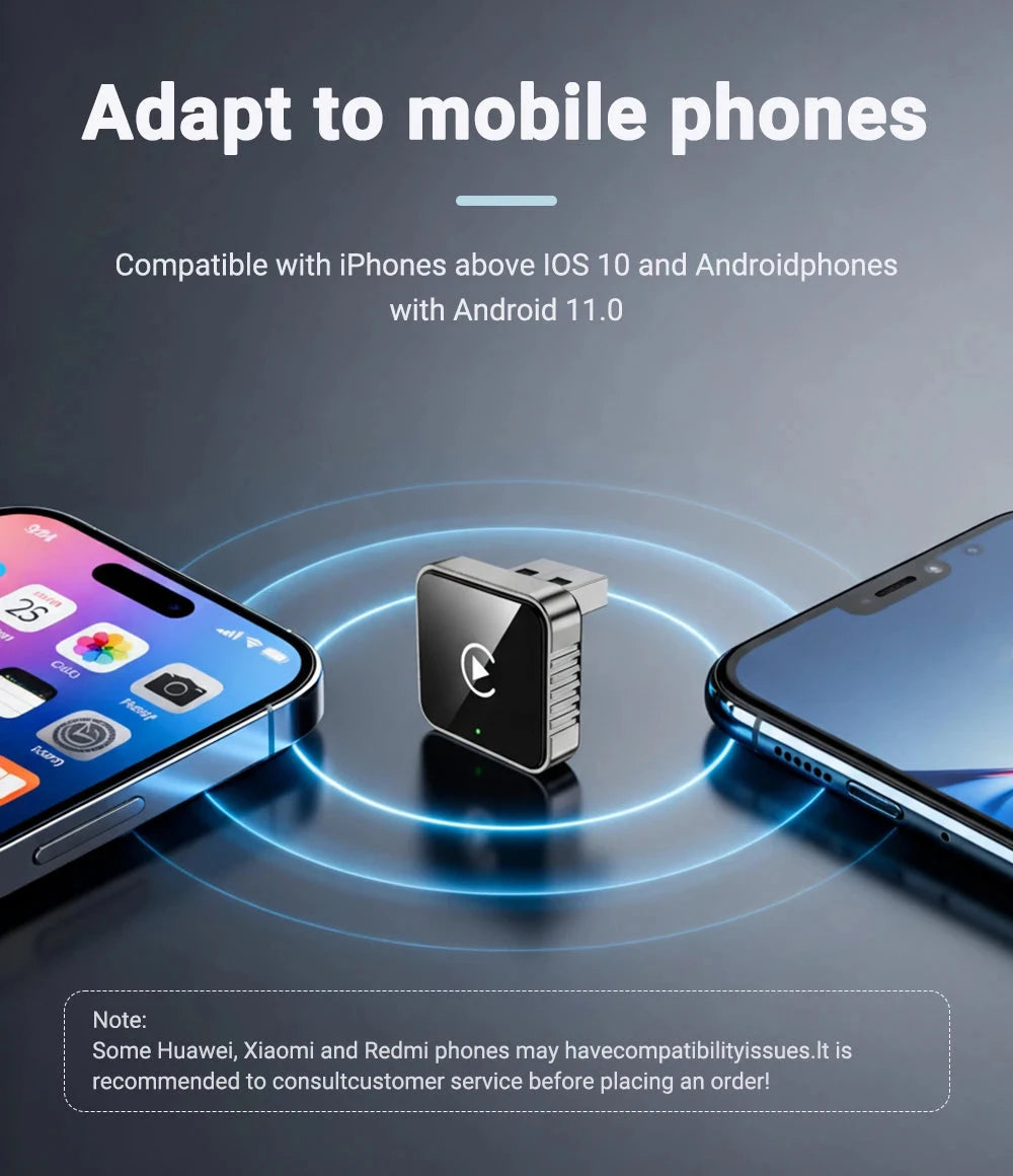 New Super Mini Carplay AI Box Wired to Wireless CarPlay/Android Auto 2in1 Box 5GHz WiFi5 for 99% Original Wired CarPlay/Auto Car 99 in 1