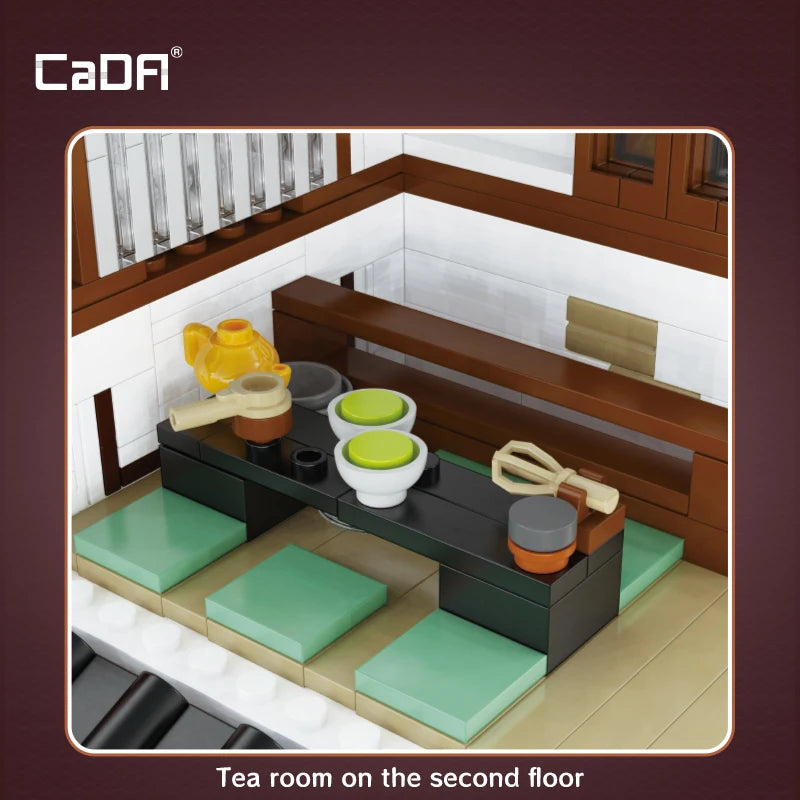 Cada MOC Japanese City Street View Yakitori Style Izakaya Building Blocks Yakitoriya House Children Toy for Gifts