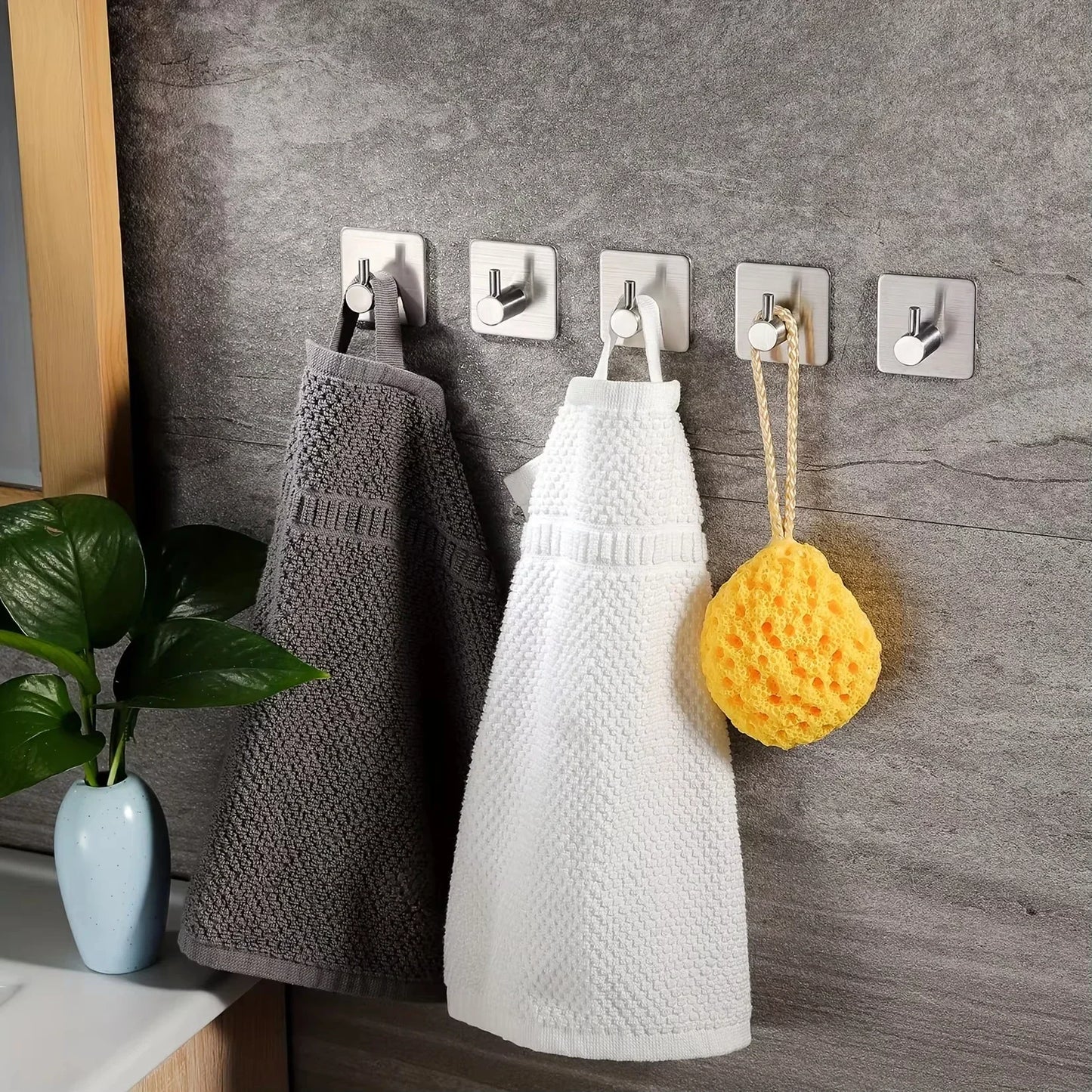 4 pieces of 304 stainless steel wall hooks for home jackets, robes, bathroom organization accessories
