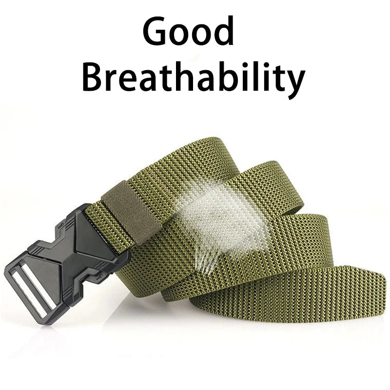 The New Men's 125cm Buckle Belt Nylon Braided Lightweight Breathable Daily Commuter Men's Belt 99 in 1