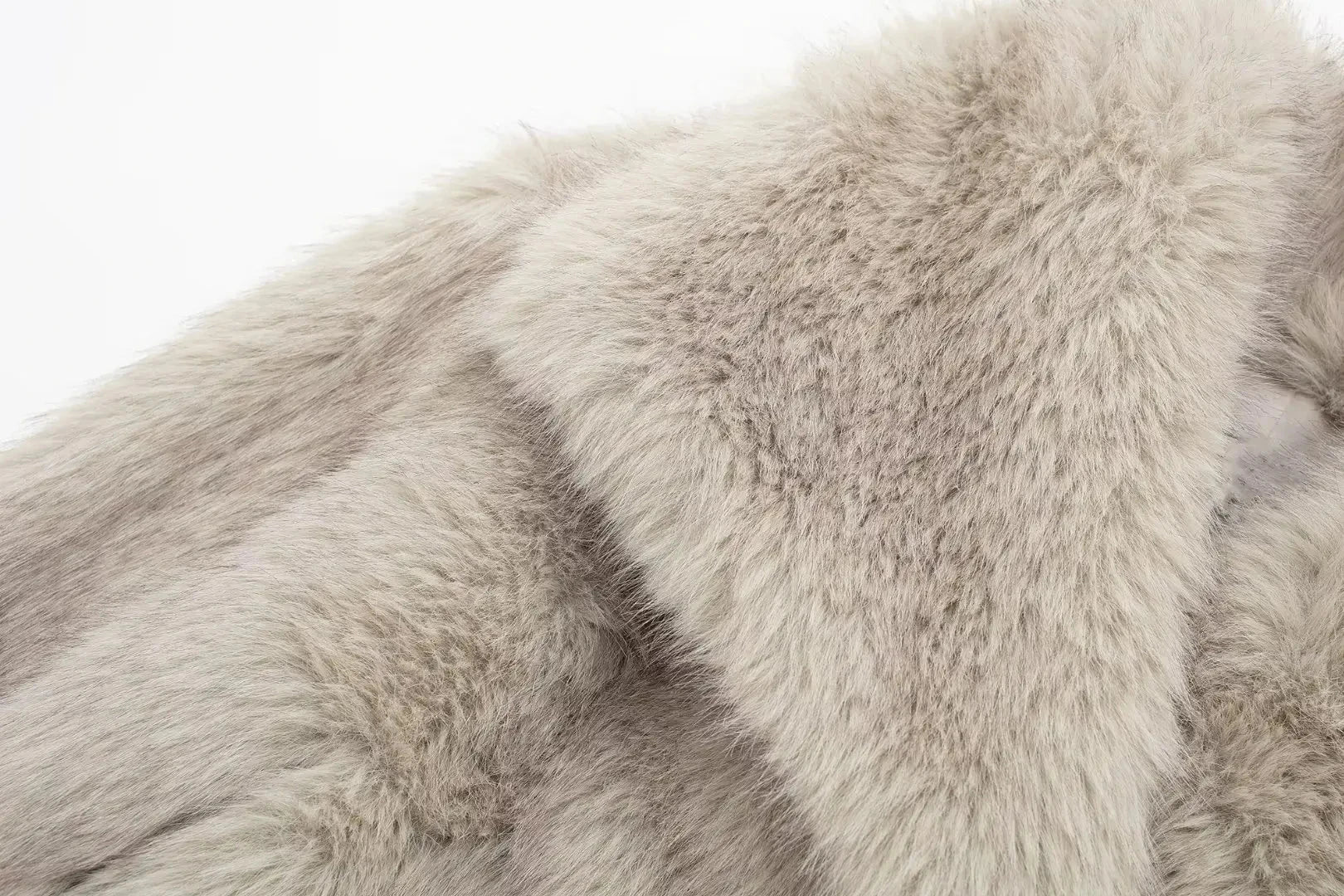 HH Women Fashion Cropped Faux Fur Jacket Coat Long Sleeve Front Snap-button Female Outerwear Chic Lapel Collar Thick Coat 99 in 1