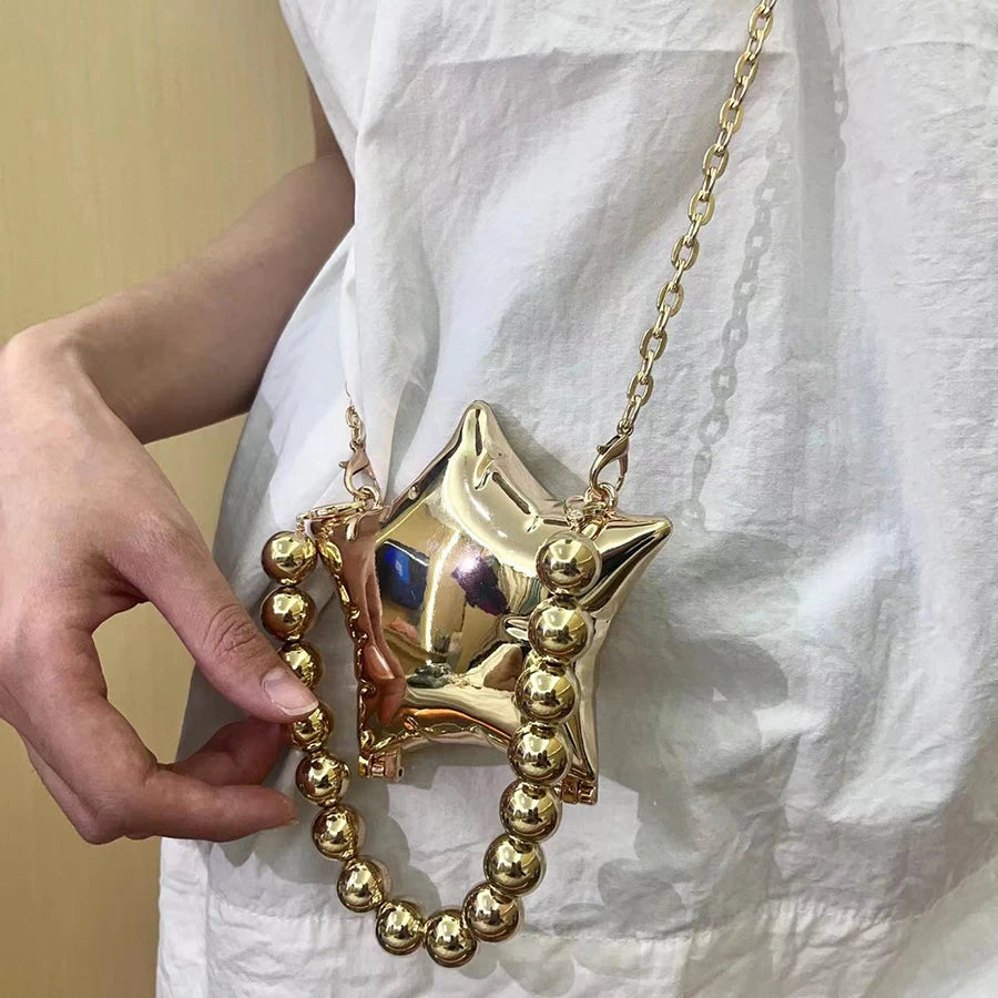 2024 New Metal Mini Lipstick Bags for Women High Quality Shoulder Bag Fashion Flower Satche Women's Accessory Bag