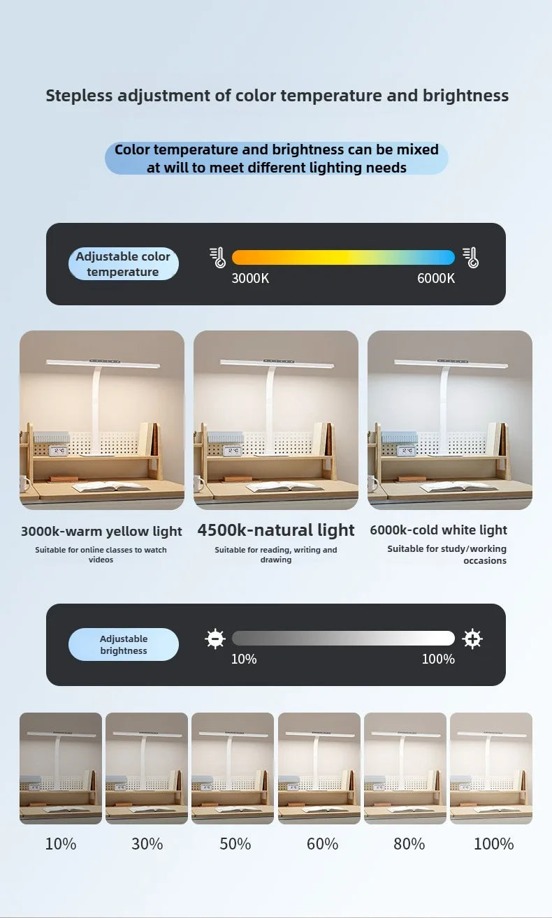 Touch Remote Control Dimmable LED Desk Lamp Intelligently Controlled Eye Protection for Reading Student Dormitory Bedroom
